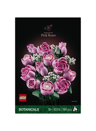 Botanicals Bouquet of Pink Roses Faux Flowers Set 10374 (Age 18+, 789 Pieces) - view 2