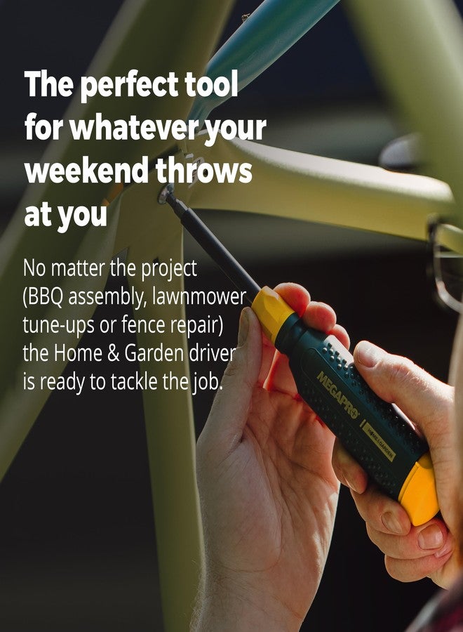 MEGAPRO® 15-in-1 Original Multi-bit Screwdriver | Home DIY & Repair | Construction | Tradeswork | 14 Industrial-grade bit tips | 1/4" Hex Drive in shaft (Home & Garden) - Image 4