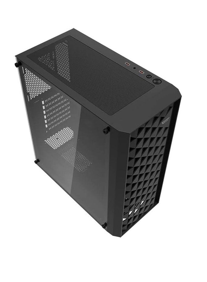DarkFlash Darkflash DK351 ATX/M-ATX/ITX Gaming PC Case With Pre-installed 4 ARGB Case Fans, Dragon Scale Design With USB 3.0, Tempered Glass Gaming Cabinet (Black) - Image 3