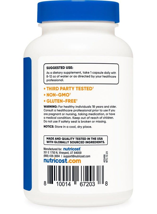 Nutricost Citric Acid 1000mg (1 gram), 120 Capsules - Gluten Free, Non-GMO - Image 4