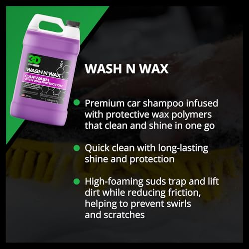 3D Wash N Wax Car Wash Soap - pH Balanced, Easy Rinse, Scratch Free Soap with Wax Protection - 1 Gallon - Image 4