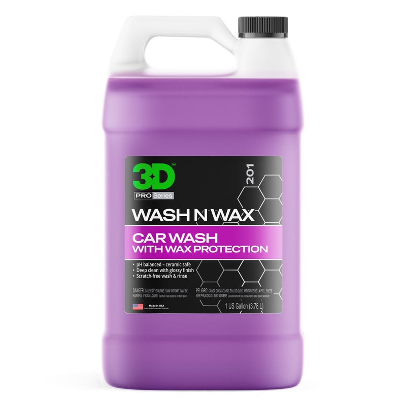 3D Wash N Wax Car Wash Soap - pH Balanced, Easy Rinse, Scratch Free Soap with Wax Protection - 1 Gallon - Image 2