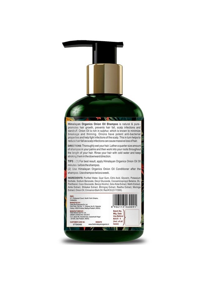 Himalayan organics - HIMALAYAN ORGANICS Onion Oil Shampoo - No Parabens & No Sulphate - 300 ml - Image 1