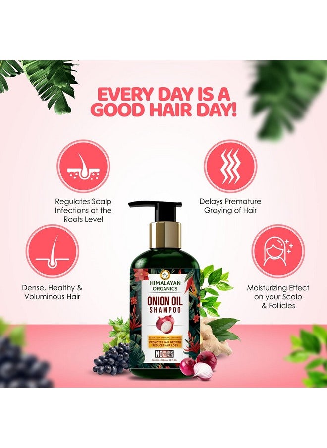 Himalayan organics - HIMALAYAN ORGANICS Onion Oil Shampoo - No Parabens & No Sulphate - 300 ml - Image 1