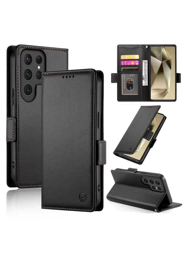 اس-توب جراب لهاتف Samsung Galaxy S24 Ultra 5G مع مشبك جانبي مغناطيسي من الجلد المصقول - Image 1