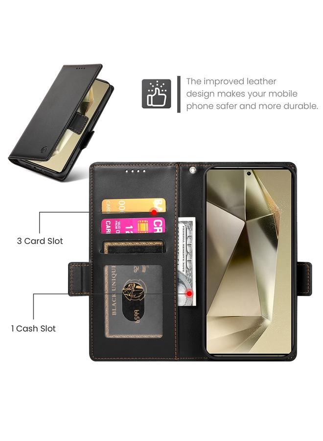 اس-توب جراب لهاتف Samsung Galaxy S24 Ultra 5G مع مشبك جانبي مغناطيسي من الجلد المصقول - Image 4