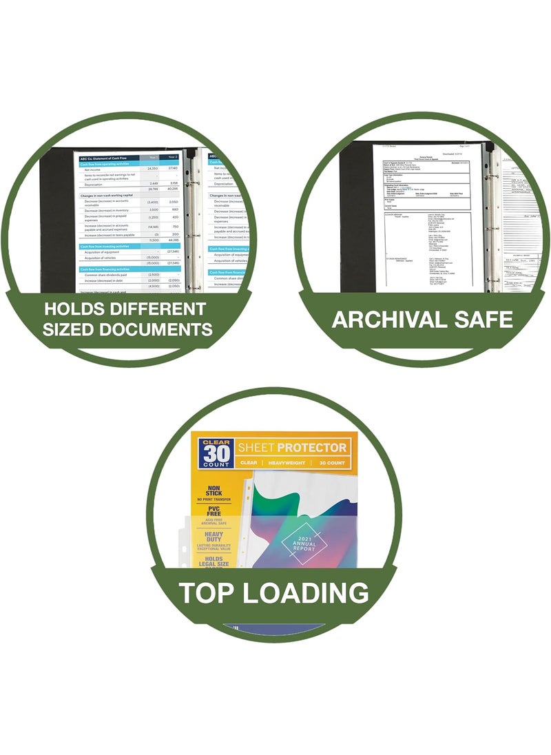 Samsill Samsill Sheet Protectors 85 x 14 Inch Document Protectors for Legal Binder Heavyweight Clear Legal Size Top Loading Acid Free 30 Pack  - Image 3