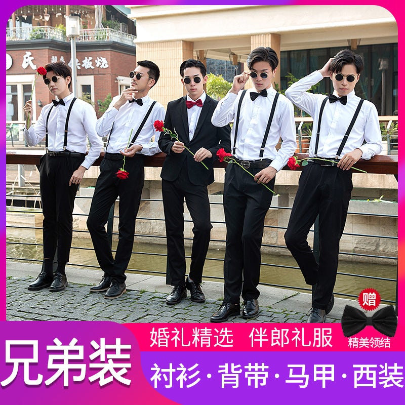 Groomsmen'S Suits, Brother'S Suits, Western-Style Men'S Shirts, Groom'S Wedding Suits, Vests, Three-Piece Suits - Image 3
