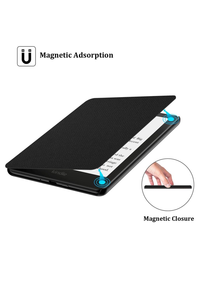 Excefore Case for 6.8" Kindle Paperwhite 11th Generation 2021 Signature Edition PU Leather Cover with Hand Strap 2023 Release, Shiny Butterfly  - Image 5