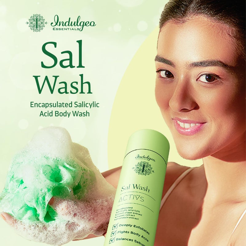 INDULGEO ESSENTIALS Sal Wash Body Wash With Encapsulated Salicylic Acid 15 300Ml - Image 2