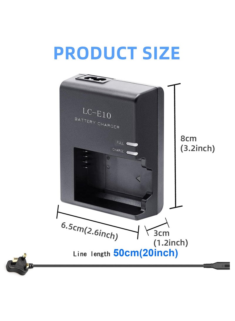 LP-E10 Cameras Charger for Canon LC-E10 LC-E10C LC-E10E Batteries for Canon EOS Rebel T7 T6 T5 T3 T100 4000D 3000D 2000D 1500D 1300D 1200D 1100D X50 X70 X80 X90 SLR Cameras Power Supply  - Image 5
