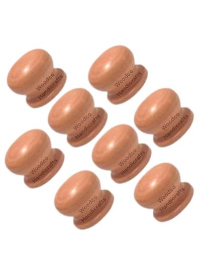 Woodco Handicrafts Woodco Handicrafts Wooden Drawer Knob Cabinet Knob Wardrobe Door Knob Cupboard Drawer KnobPull Knob Fancy knob Natural Finish Pack of 08 Pcs  - Image 3