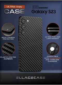 Case for Samsung Galaxy S23, Black Carbon, Solid Camera Protection, Ultra-thin and Lightweight, Plastic-coated Carbon, Compatible with Magsafe and Wireless Charging - pzsku/Z07A6AED66CD73A4BF449Z/45/_/1728885797/3ad2d5ee-e0d8-4b60-ad0c-4e33676b0b64