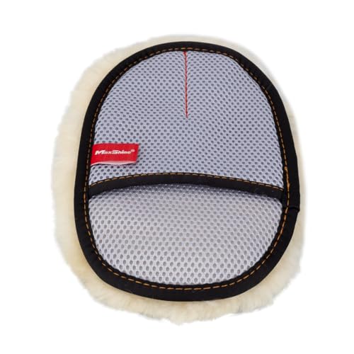 Maxshine Premium Sheepskin Wool Mitt, Real Lambs Wool Car Wash Glove Car Cleaning Ultra Soft Lambskin Wash Pad - Image 4