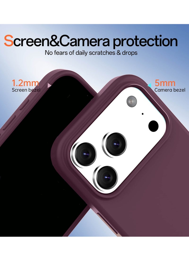 Wtech Apple iPhone 18 Pro 5G 2026 Luxury Premium Quality Liquid Silicone Case Cover (MCRPSN) - Burgundy - Image 4