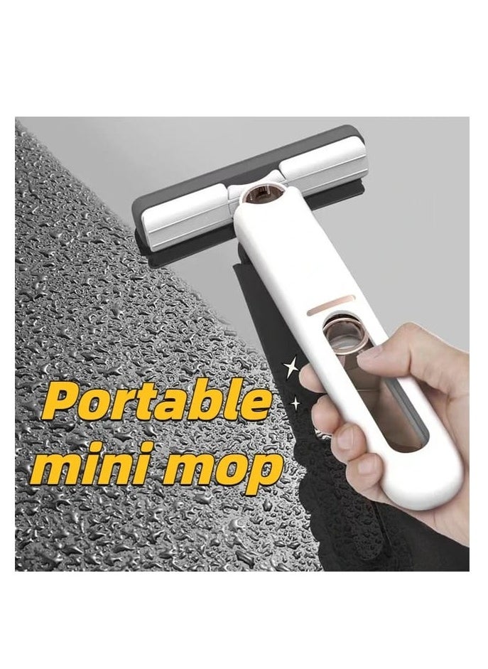 BAIG - Mini Portable Squeezable Mop Spin Cleaning Mop Mini Wet Dry Mop Kitchen Window Car Wash Mop Cleaning Products For Home - Image 1