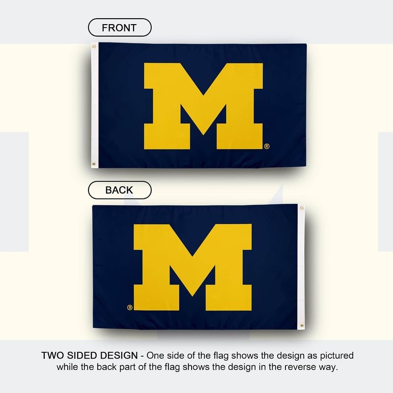 Desert Cactus University of Michigan Flag Wolverines 3x5 Feet Banner - 100% Polyester Indoor/Outdoor - Image 2