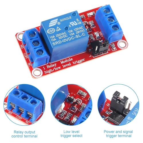 Gebildet 4pcs DC 12V 1 Channel Relay Module Board Shield with Optocoupler Isolation Support High or Low Level Compatible Development Board Trigger - Image 3