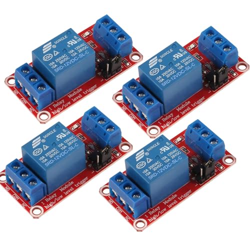 Gebildet 4pcs DC 12V 1 Channel Relay Module Board Shield with Optocoupler Isolation Support High or Low Level Compatible Development Board Trigger - Image 1