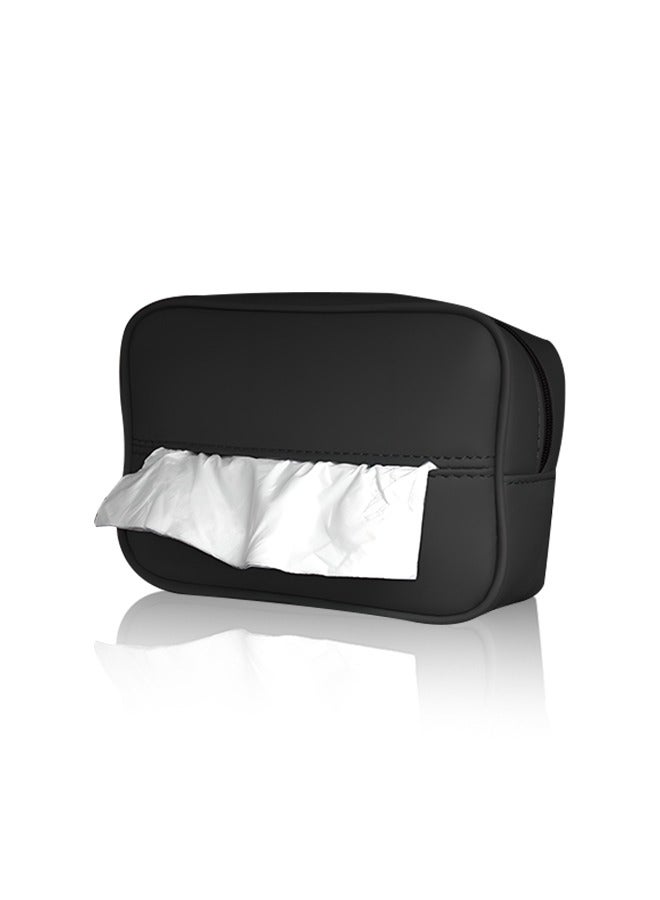 Generic High Quality Leather Car Tissue Holder Waterproof Durable Tissue Box Holder Elegant Design Comfortable Touch Easy to Clean for Car Interior - Image 1