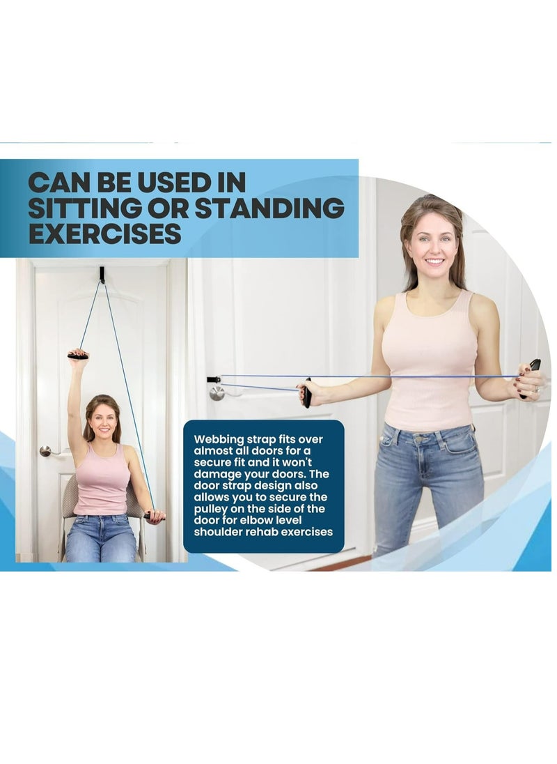 Shoulder Pulley for Physical Therapy with Exercise Guide - Improves Shoulder Strength & Range of Motion - Reduces Pain, Helps in Muscle Recovery