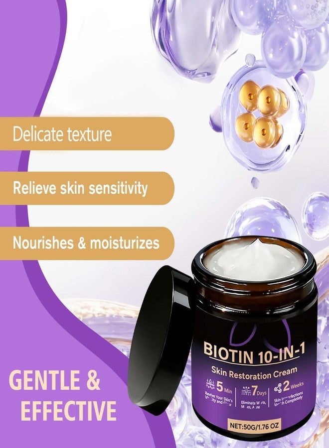 Gyonwt 2PCS Biotin 10-in-1 Skin Restoration Cream, Professional Skin Treatment Cream, Deeply Moisturizes for All Skin Types - Image 2