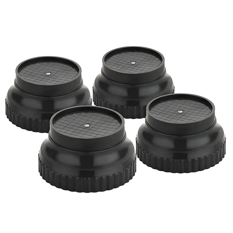 Oblivion Oblivion 4Piece Round Base Stand Set for Refrigerator Washing Machine Appliance Black Adjustable AntiVibration Furniture Pad with Floor Protector Features  - Image 1