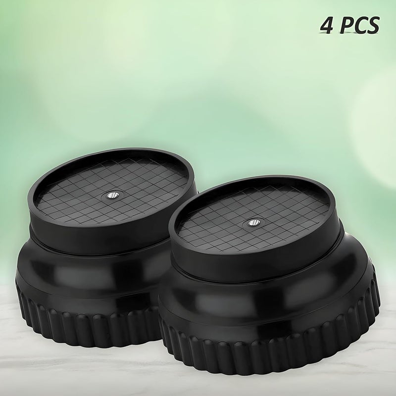 Oblivion Oblivion 4Piece Round Base Stand Set for Refrigerator Washing Machine Appliance Black Adjustable AntiVibration Furniture Pad with Floor Protector Features  - Image 3