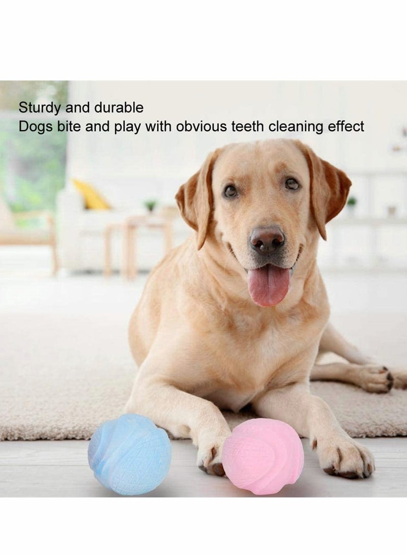 Interactive Eco-Friendly Chew Cleaning Balls for Dogs Soft Durable Molar Toys 3 Pcs in Blue Pink Yellow - Image 2