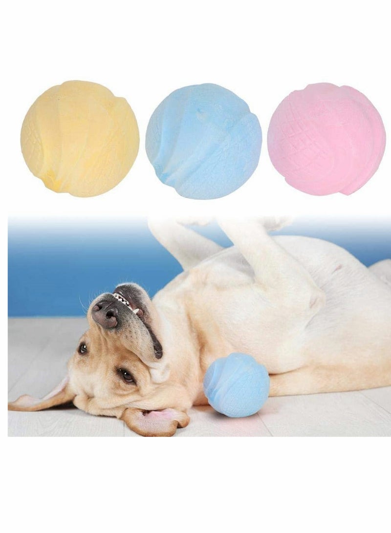 Interactive Eco-Friendly Chew Cleaning Balls for Dogs Soft Durable Molar Toys 3 Pcs in Blue Pink Yellow - Image 5