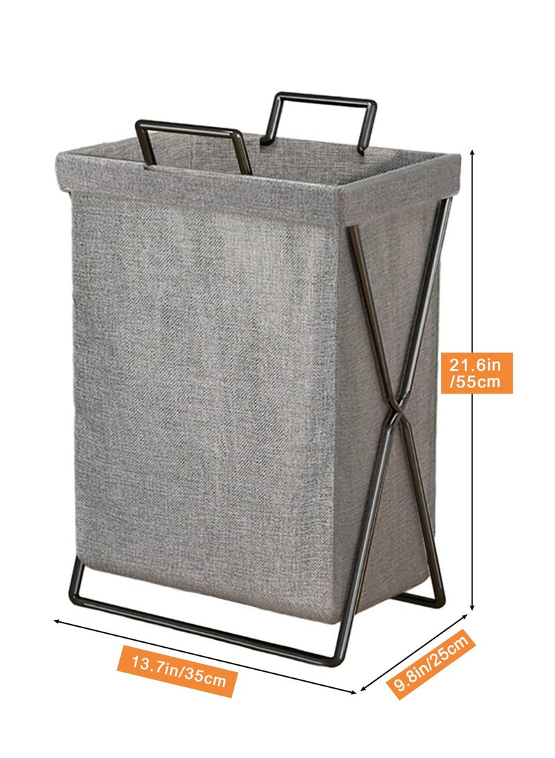 HomarKet Foldable Laundry Basket with Stainless Steel Frame, 50L Collapsible Waterproof Laundry Basket, Laundry Hamper Bag Washing Bin Clothes Bag Organizer Storage Basket Hamper for Clothes Toys (Dark Grey) - Image 3