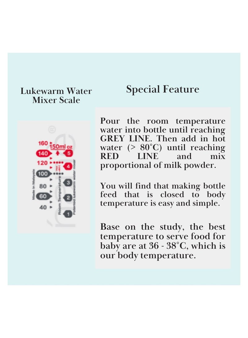 Japlo Nane Japlo Easy Hold Wide Neck Baby Feeding Bottle with Anti Colic BPA Free Silicone Teat 160ml - Blue - Image 4