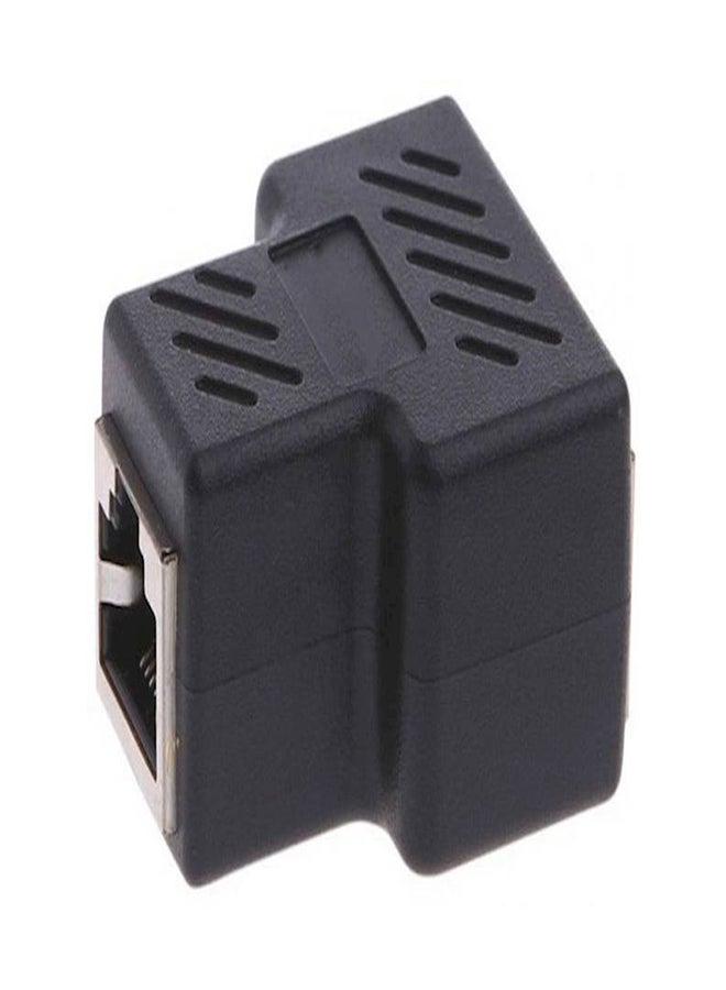 موزع RJ45 بمنفذ أنثى مزدوج أسود - Image 5