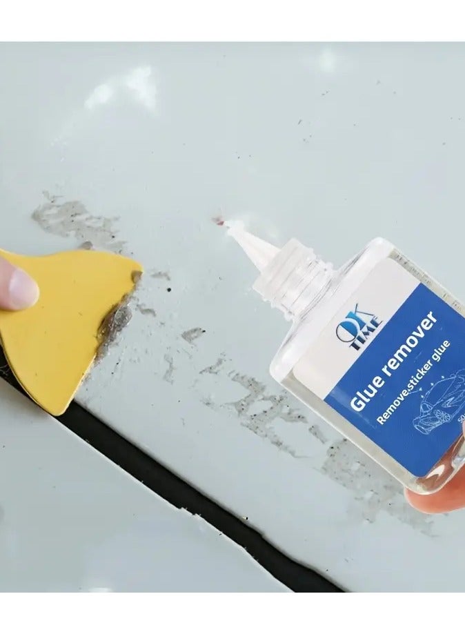 OK TIME 2 Remover traces of stickers and adhesives from surfaces, surface cleaner from traces of dirt and residues of previous use with an auxiliary plastic scraper, transparent 50 ml + Scraper - Image 3
