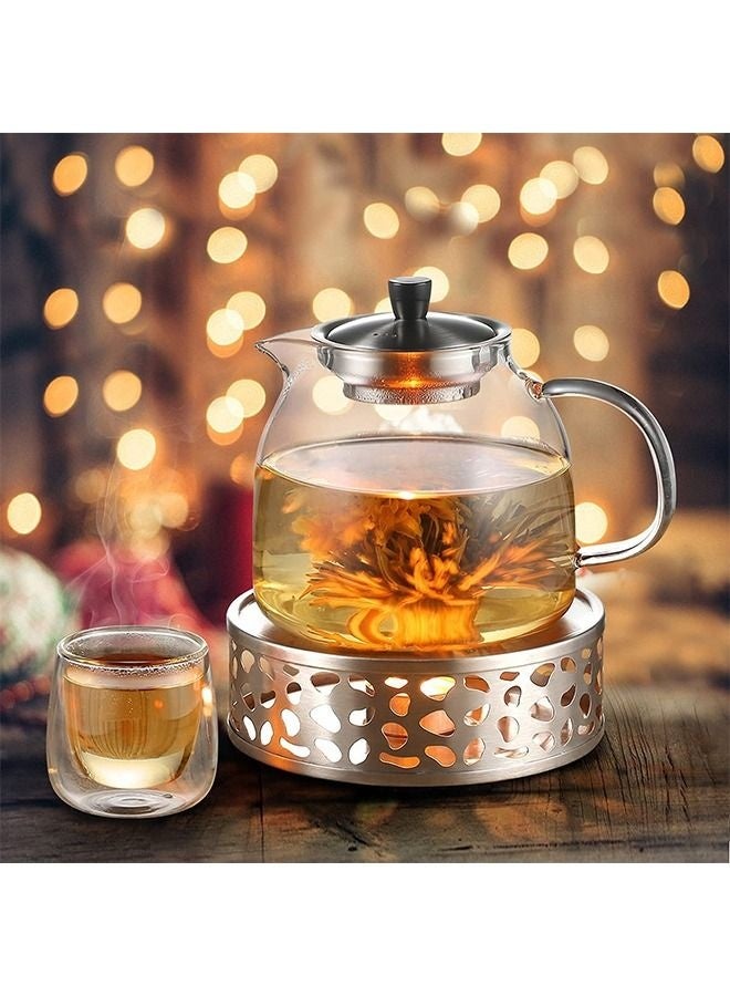 Stainless Steel Teapot Warmer, Metal Teapot Heater with Tealight Holder Base, Coffee Tea Warmer for Glass Teapot Ceramic Teapot and Other Heatproof Dish - Image 4