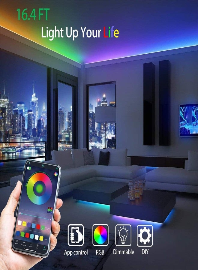 Quace 150 LED Strip Light USB Powered LED Lights for Bedroom Bluetooth Music Sync Waterproof Color Changing with App Control - Image 2