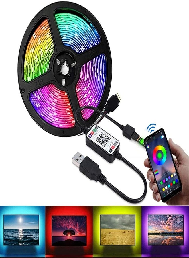 Quace 150 LED Strip Light USB Powered LED Lights for Bedroom Bluetooth Music Sync Waterproof Color Changing with App Control - Image 1