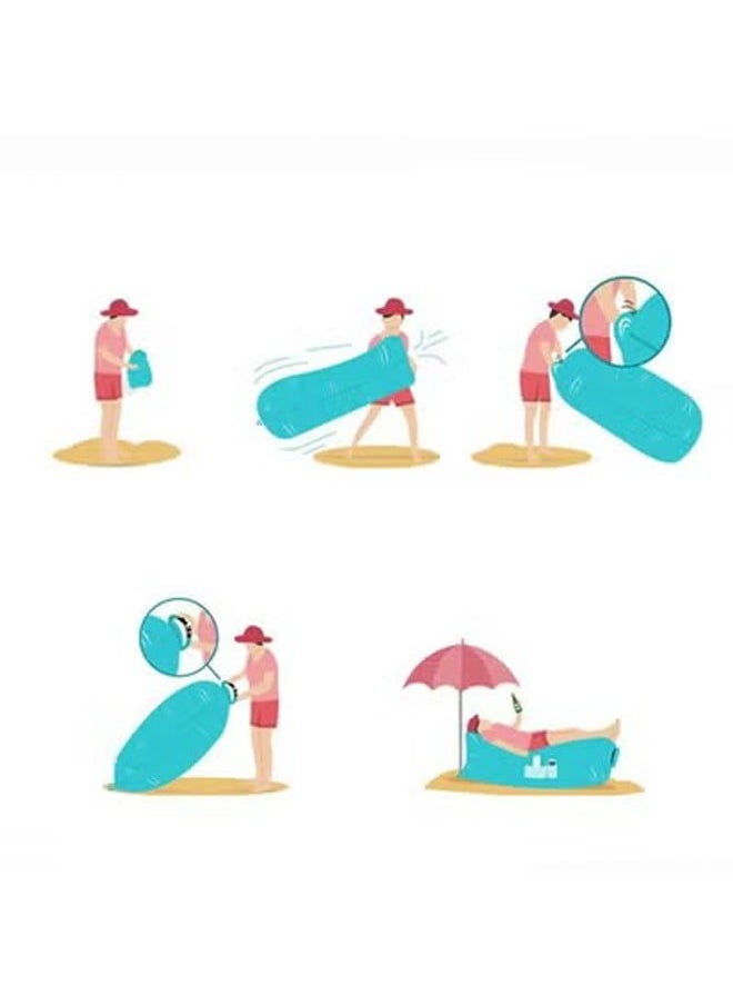 KLNAMAEAAN Outdoor portable inflatable waterproof beach air bed air bed sofa.Inflatable Lounger Air Sofa Hammock for Outdoor, Travelling, Camping, Hiking, Picnic  - Image 2