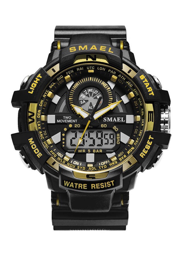 SMAEL Water Resistant Resin Analog+Digital Watch 1557A