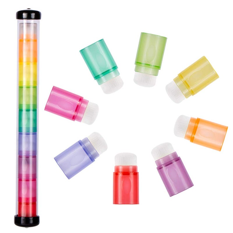 Yoseng 8 pcs Finger Ink Soft Bristle Blending Brushes Daubers for PaintingDrawing InkCard MakingCommodities for Finger PaintingCrafter Color Coded Handles Ink Blender Tool