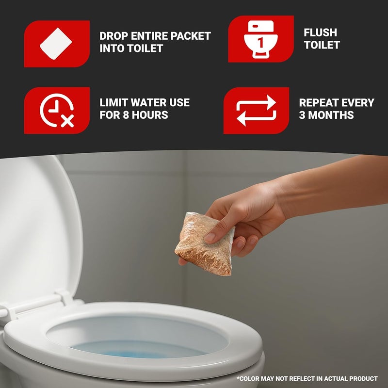 Roebic AOP Air-O-Paks for Aerated Septic Systems: Dissolves in Water, Degrades Grease, Proteins, Soaps, Chemicals - Four 8-Ounce Packets, 8 oz - Image 3