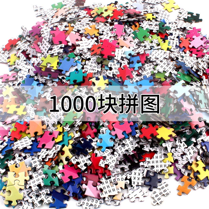 Adult Adult 1000 Christmas Halloween Round Theme Puzzle Decompression Toys Set Puzzle Making - Image 5