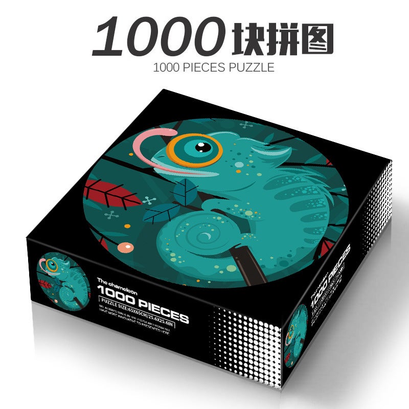 Adult Adult 1000 Christmas Halloween Round Theme Puzzle Decompression Toys Set Puzzle Making - Image 1