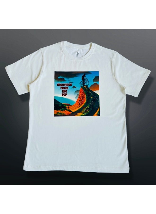 Horse Polo - Horse Polo Round Neck T-Shirt Off-White Printed, The Top - Image 1