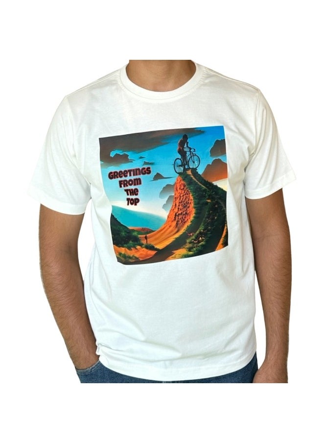 Horse Polo - Horse Polo Round Neck T-Shirt Off-White Printed, The Top - Image 1