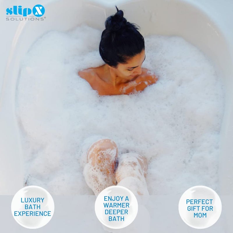 SlipX Solutions Bottomless Bath | Overflow Drain Cover for Tub | Great Gifts for Mom, Spa & Bath Accessories | Drain Block, Water Stopper Plug | Bath Essentials for Women | 4" Diameter, White - Image 3
