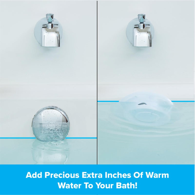 SlipX Solutions Bottomless Bath | Overflow Drain Cover for Tub | Great Gifts for Mom, Spa & Bath Accessories | Drain Block, Water Stopper Plug | Bath Essentials for Women | 4" Diameter, White - Image 4