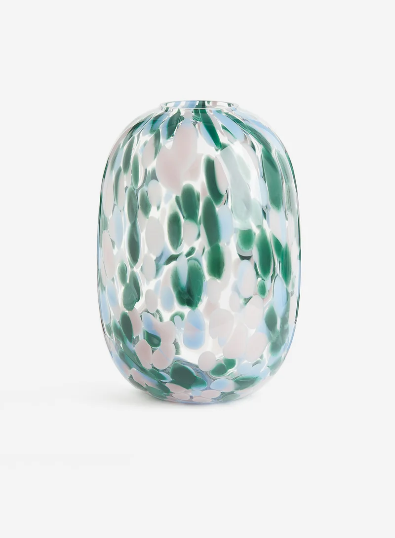 H&M Patterned Large Glass Vase