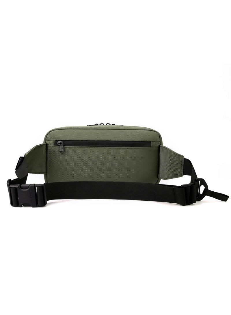 Hike 11-inch Waist Bag Anti-Theft Water Resistant Shock Proof Business Leisure Crossbody Chest Bag for Men and Women, HK2121-Green - Image 2