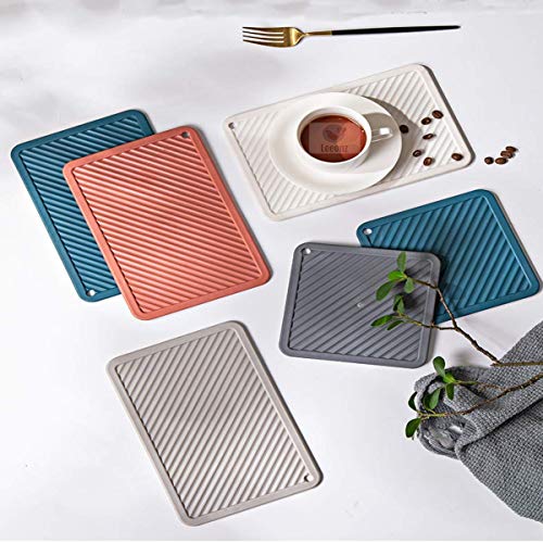 Leeonz Silicone Large Square Waterproof Table Mats Trivets for Hot Pots Holder for Kitchen , Random Colour - Set of 3 Pcs - Image 5